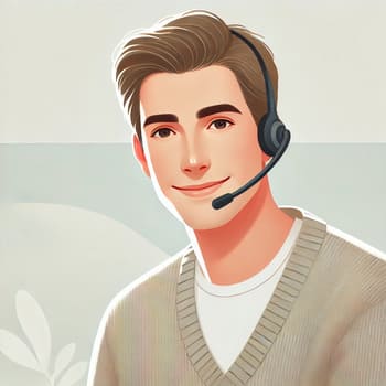 헤드셋을 착용한 상담사